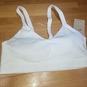 Nwt Womens Size Large Nike Indy Dri Fit White Sports Bra